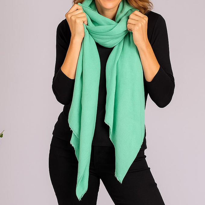 Teal Mist Cashmere and Silk Wrap