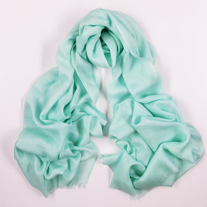 Teal Mist Cashmere and Silk Wrap