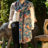 The Liberty ‘Strawberry Thief’ Quartet - Blue Cashmere and Silk Wrap