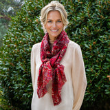 The Liberty ‘Strawberry Thief’ Quartet - Coral Cashmere and Silk Wrap