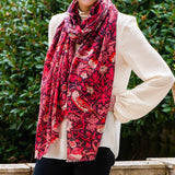 The Liberty ‘Strawberry Thief’ Quartet - Pink Cashmere and Silk Wrap