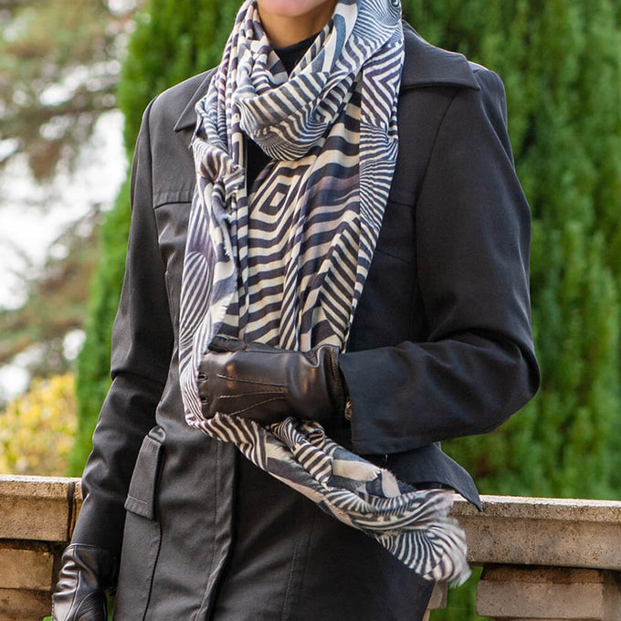 PRE ORDER: The Graphic Trilogy - Stripe Print Cashmere and Silk Wrap