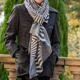 PRE ORDER: The Graphic Trilogy - Stripe Print Cashmere and Silk Wrap