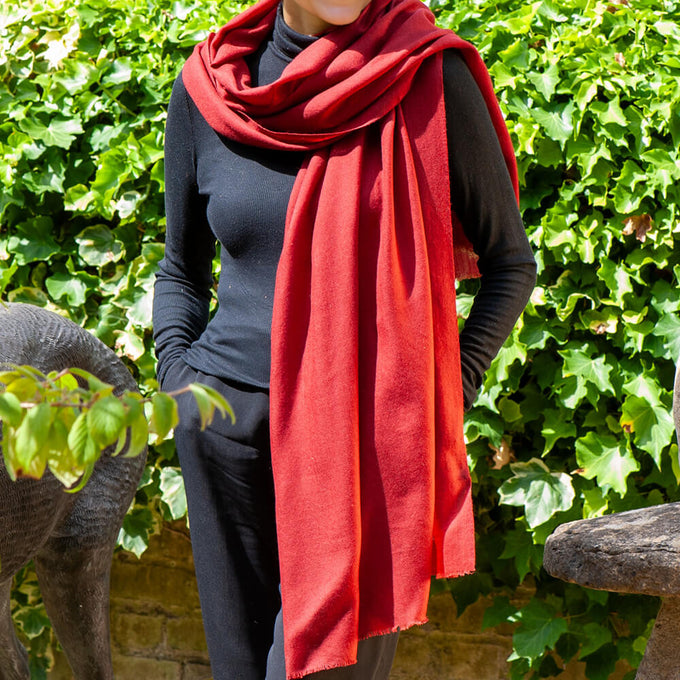 The Spice Palette – Fragrant Sumac Cashmere and silk Wrap
