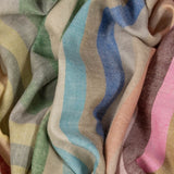 Pastel Stripe Pashmina Cashmere Shawl