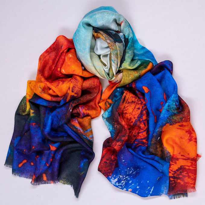 IMPERFECTLY YOURS: The Abstract Trilogy - ‘Sunblaze’ Cashmere and Silk Wrap