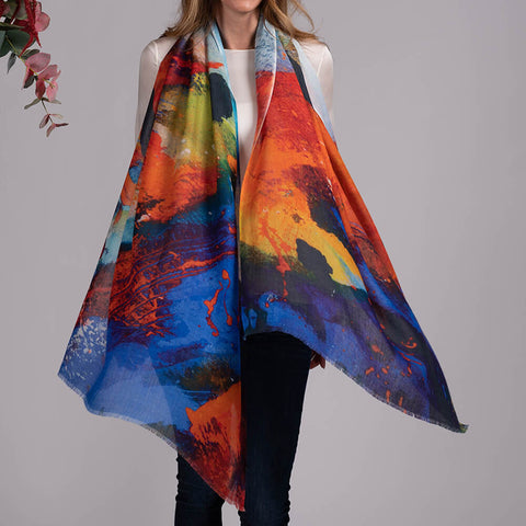 IMPERFECTLY YOURS: The Abstract Trilogy - ‘Sunblaze’ Cashmere and Silk Wrap