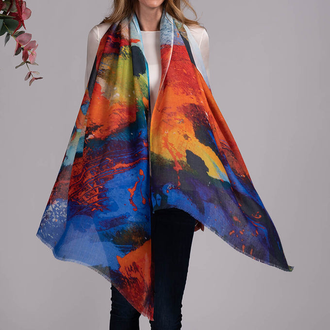 IMPERFECTLY YOURS: The Abstract Trilogy - ‘Sunblaze’ Cashmere and Silk Wrap