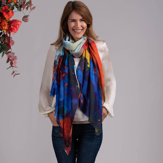 IMPERFECTLY YOURS: The Abstract Trilogy - ‘Sunblaze’ Cashmere and Silk Wrap