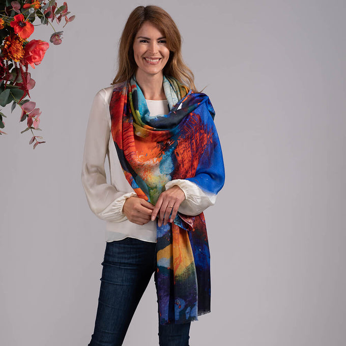 IMPERFECTLY YOURS: The Abstract Trilogy - ‘Sunblaze’ Cashmere and Silk Wrap