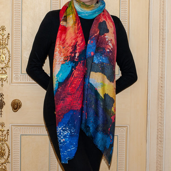 The Abstract Trilogy - ‘Sunblaze’ Cashmere and Silk Wrap
