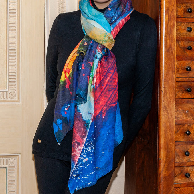 The Abstract Trilogy - ‘Sunblaze’ Cashmere and Silk Wrap