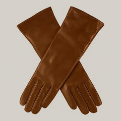 Tan Leather Gloves with Cashmere Lining