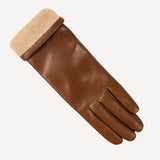 Tan Leather Gloves with Cashmere Lining