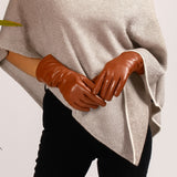 Tan Leather Gloves with Cashmere Lining