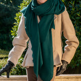 Teal Cashmere and Silk Oversize Wrap