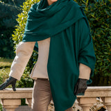 Teal Cashmere and Silk Oversize Wrap