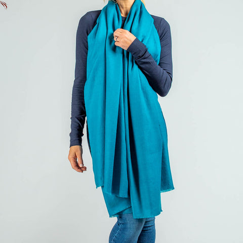 Peacock Green Cashmere Ring Shawl
