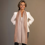 Reversible Cinnamon and Natural Cashmere and Silk Wrap