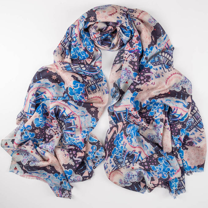 PRE ORDER: The Liberty ‘Tudor Dream’ Duet- Blue Cashmere and Silk Wrap
