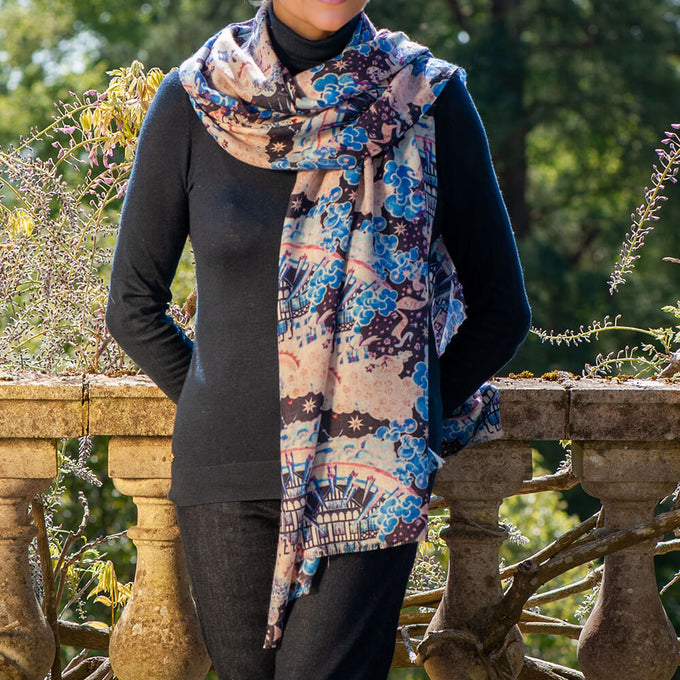 PRE ORDER: The Liberty ‘Tudor Dream’ Duet- Blue Cashmere and Silk Wrap