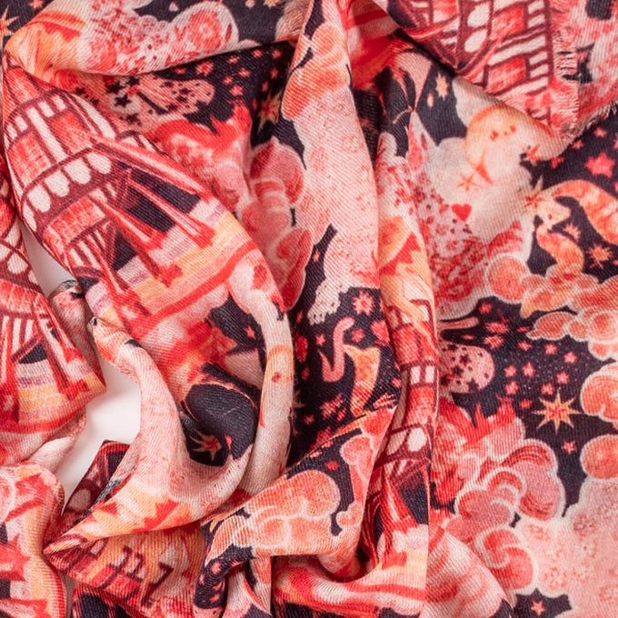 PRE ORDER: The Liberty ‘Tudor Dream’ Duet - Pink Cashmere and Silk Wrap.