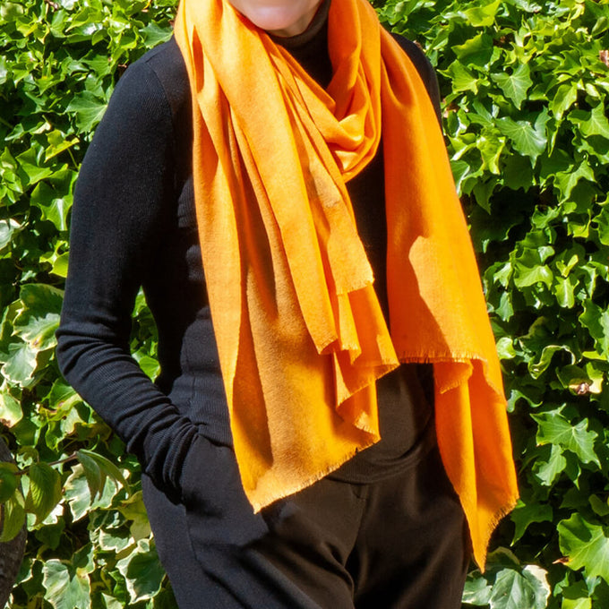The Spice Palette - Golden Turmeric Cashmere and Silk Wrap