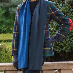 Two Tone Blue Double Faced Italian Cashmere Scarf
