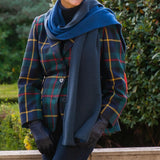 Two Tone Blue Double Faced Italian Cashmere Scarf