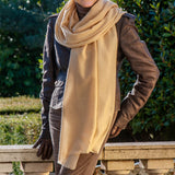 Whipped Cream Shaded Cashmere and Silk Wrap