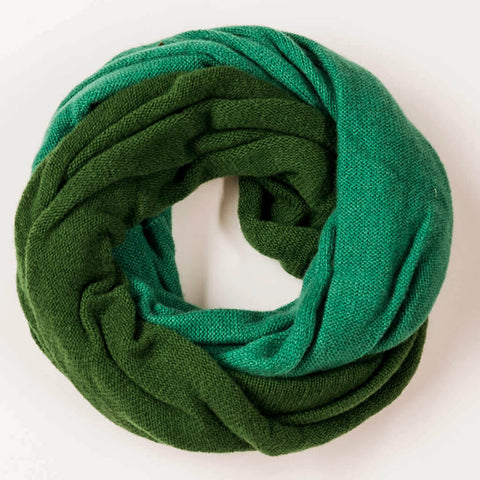 Two Tone Green Cashmere Snood