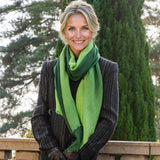 Forest to Fern Shaded Cashmere and Silk Wrap