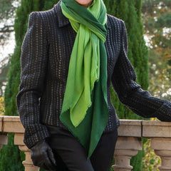 Forest to Fern Shaded Cashmere and Silk Wrap