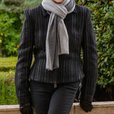 Two Tone Grey Double Faced Italian Cashmere Scarf