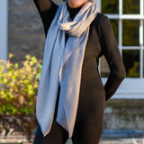 Silver to Platinum Cashmere and Silk Wrap