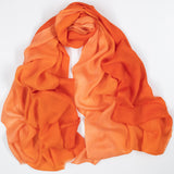 Tangerine to Apricot Cashmere and Silk Wrap