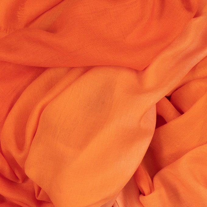 Tangerine to Apricot Cashmere and Silk Wrap