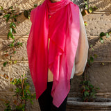 Razmatazz Pink Cashmere and Silk Oversize Wrap