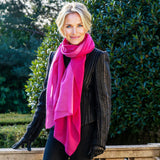 Razmatazz Pink Shaded Cashmere and Silk Wrap