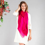 Majestic Magentas Shaded Cashmere and Silk Wrap