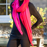 Razmatazz Pink Shaded Cashmere and Silk Wrap