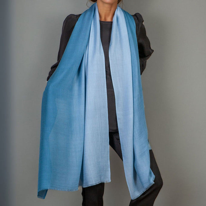 Ocean Shades Cashmere and Silk Wrap