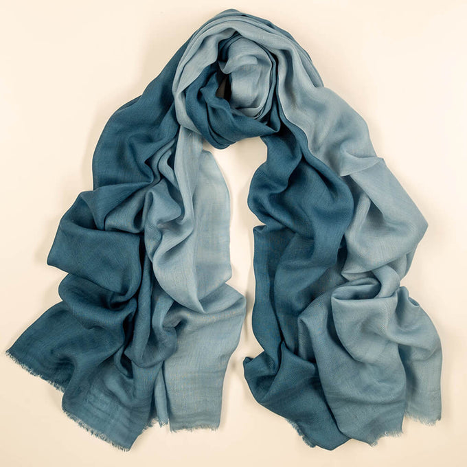 Ocean Shades Cashmere and Silk Wrap