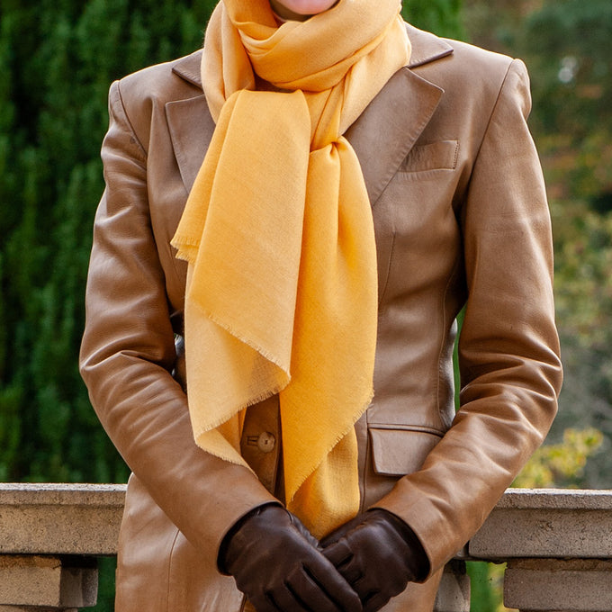 Sunflower Amber Shaded Cashmere and Silk Wrap