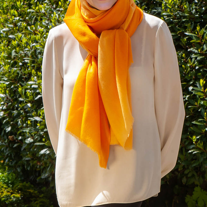 Solar Blaze Shaded Cashmere and Silk Wrap
