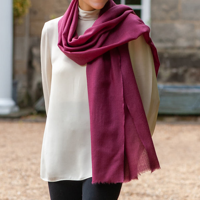 Japanese Violet Cashmere and Silk Wrap
