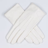 Ivory Silk Lined Italian Leather Gloves