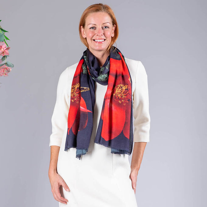 The Winter Trilogy - Winter Red Cashmere and Silk Wrap