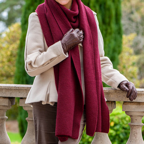 Superluxe Burgundy Italian Cashmere Scarf