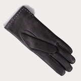 Pewter and Silver Grey Rabbit Fur Lined Leather Gloves